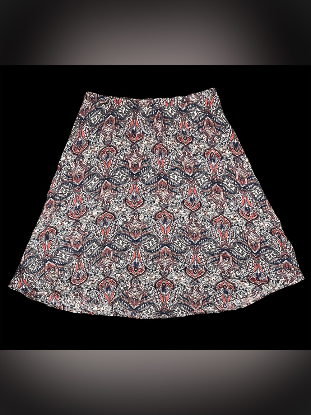 Roz & Ali Sz L Paisley A‎ line Pull On Skirt.